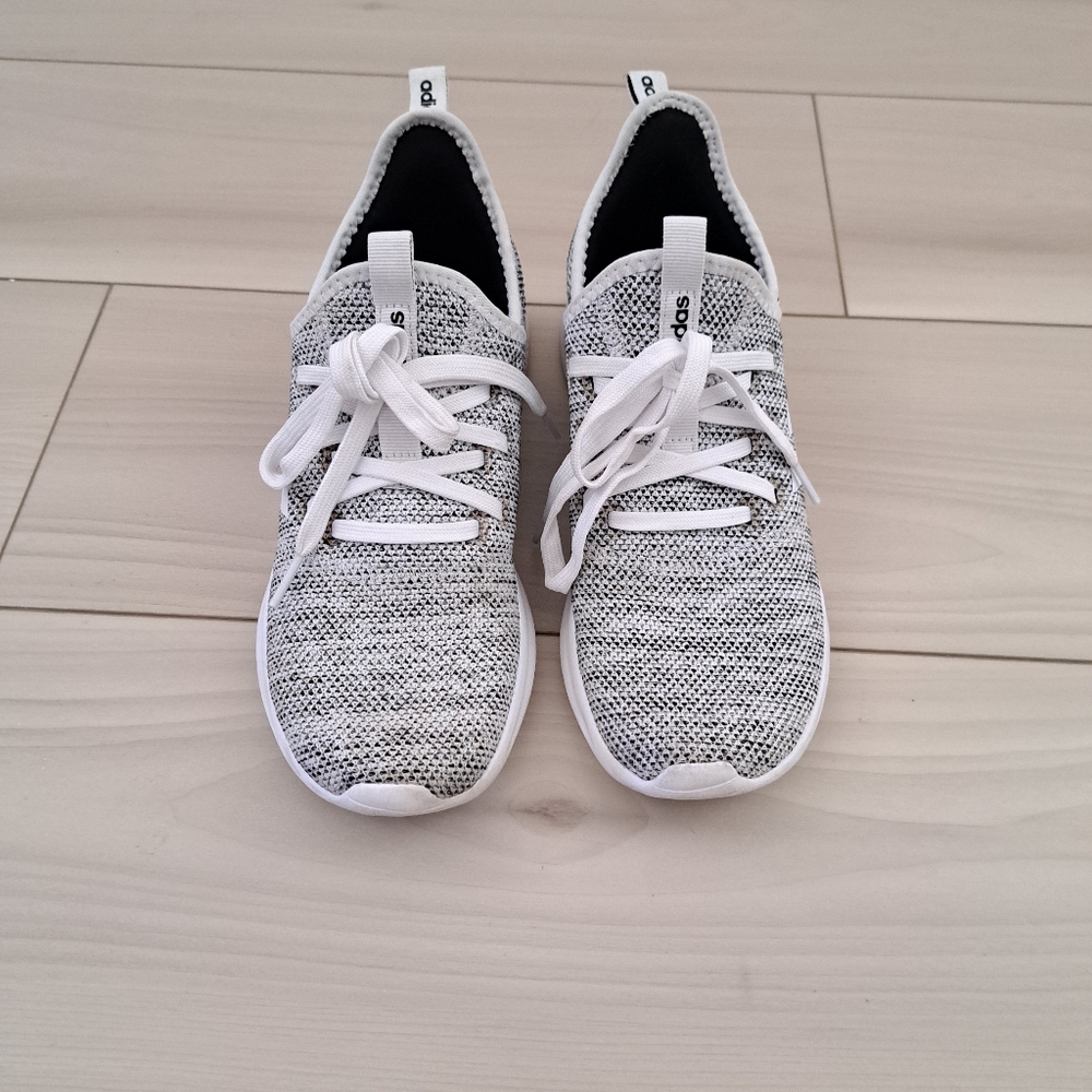 Gray and White Adidas Sneakers